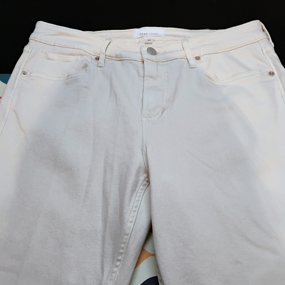 Dear John Ivory Jeans Pants Womens 12 (31) Blaire Straight Leg Stretch Preppy B - Picture 2 of 8